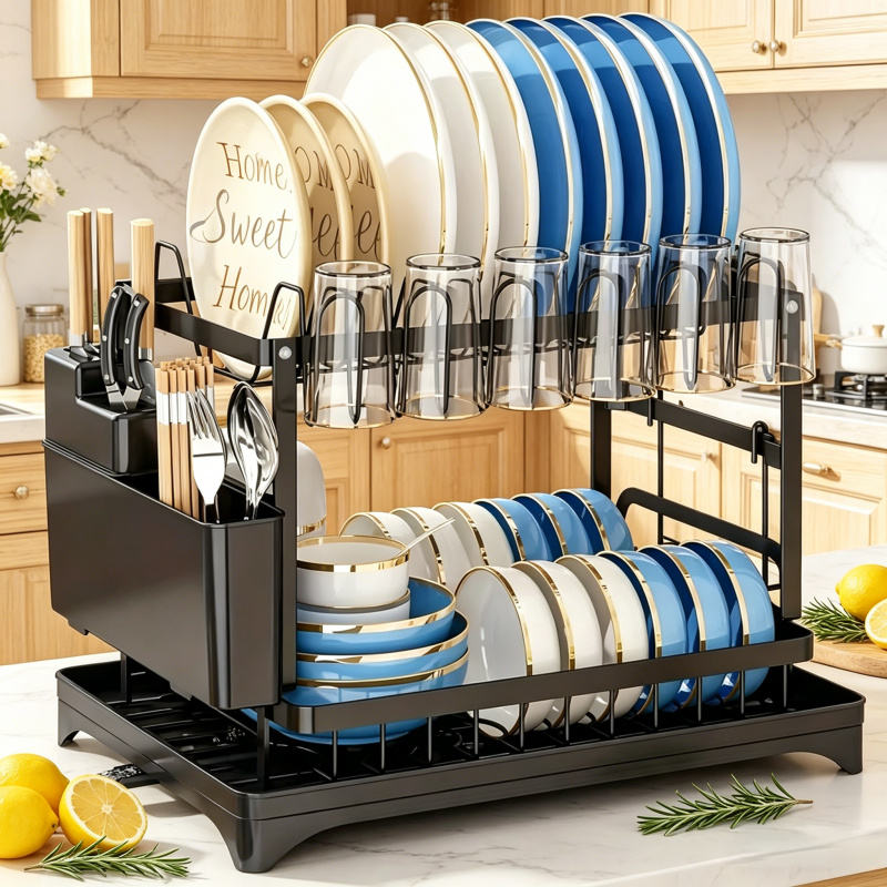 Kitchen Appliances Storage - Rak Pengering Piring 2 Tingkat dari