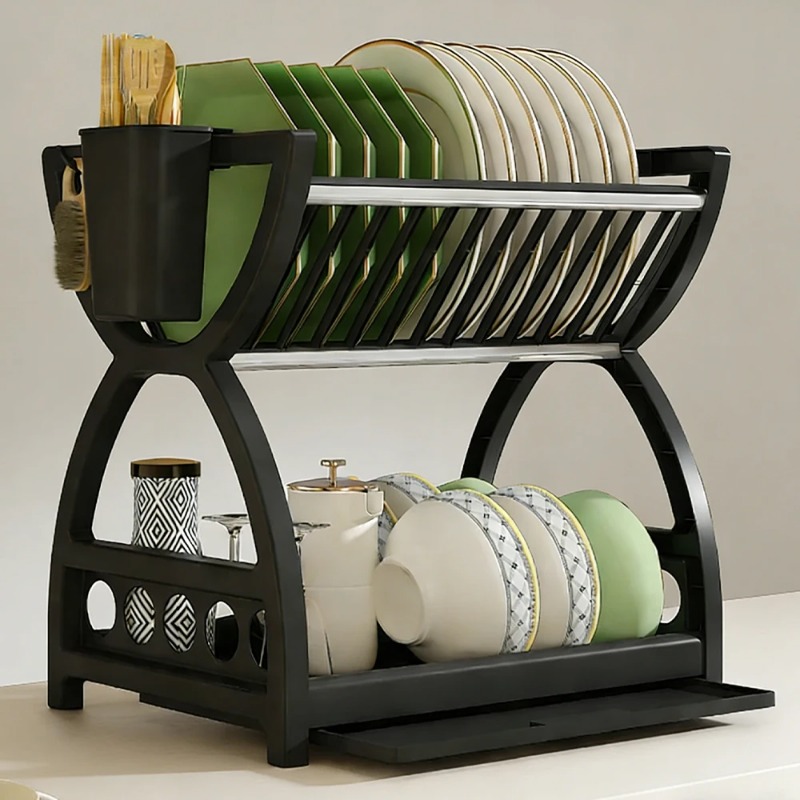 Rak Pengering Piring 2 Tingkat - Kitchen Appliances Storage ulasan dan harga