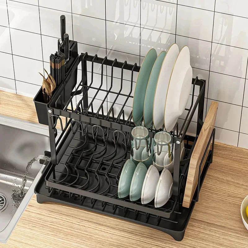 Rak Pengering Piring Logam 2 T - Kitchen Appliances Storage ulasan dan harga