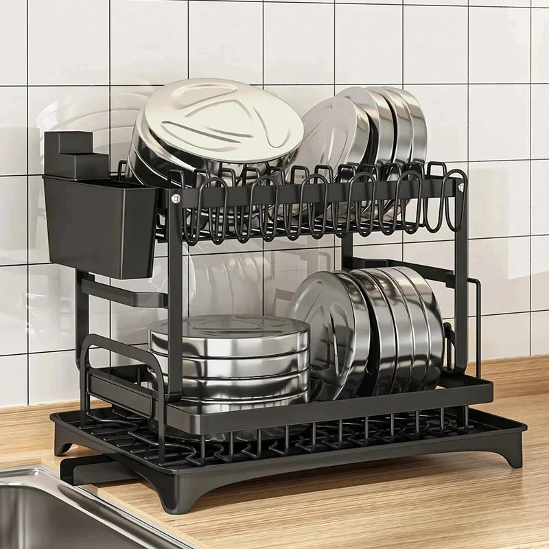 Rak Pengering Piring Logam 2 T - Kitchen Appliances Storage ulasan dan harga