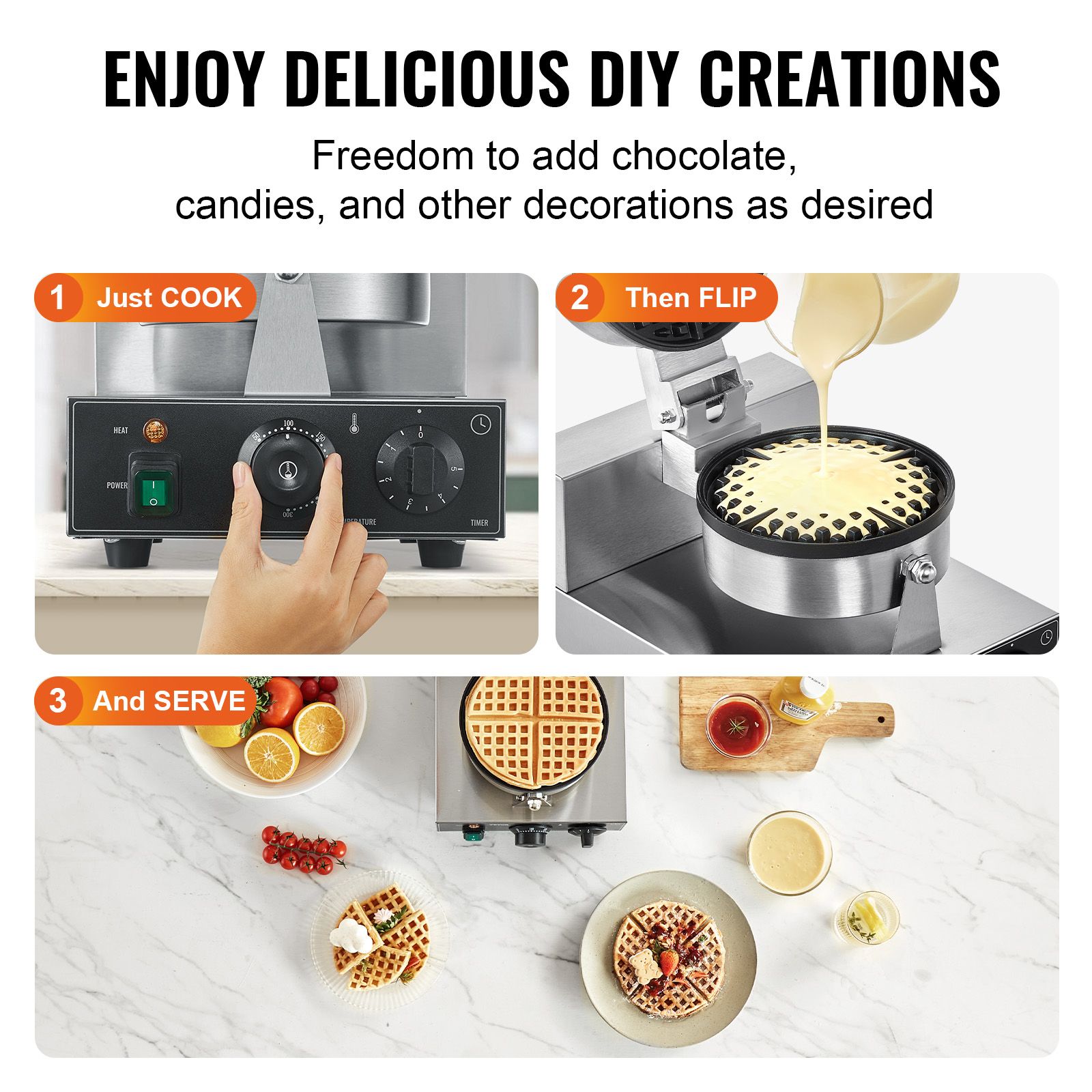 Pembuat Waffle Komersial, Mesi - Waffle Iron Belgian ulasan dan harga