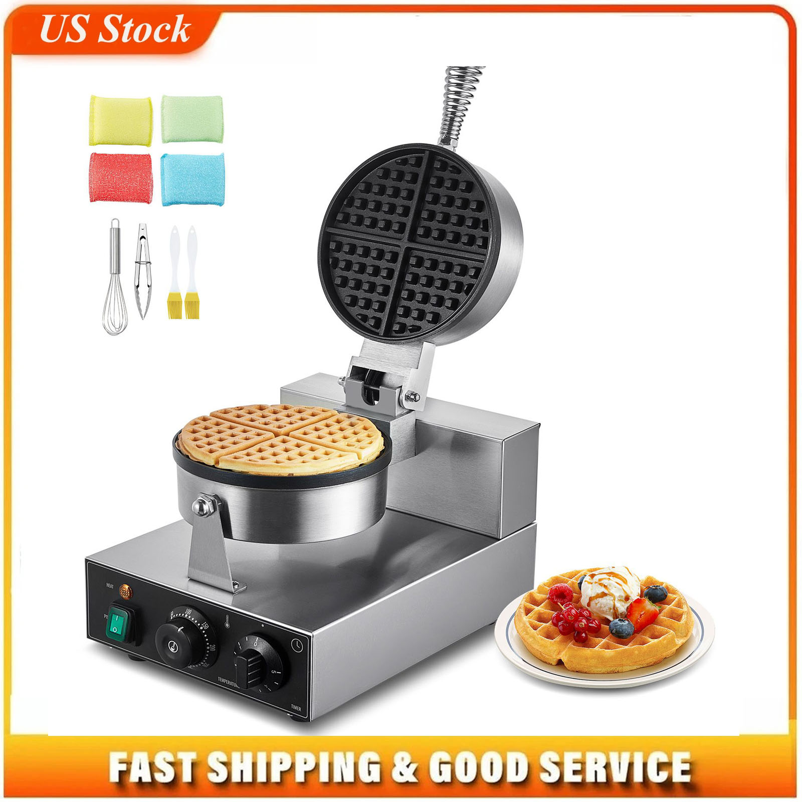 Pembuat Waffle Komersial, Mesi - Waffle Iron Belgian ulasan dan harga